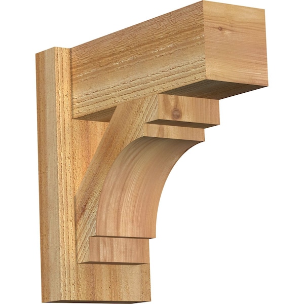 Ekena Millwork Merced Block Rough Sawn Outlooker, Western Red Cedar, 6"W x 14"D x 14"H OUT06X14X14MRC05RWR - main